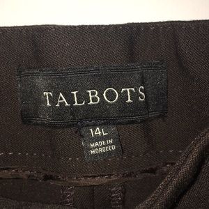 Talbots long Brown slacks side zipper